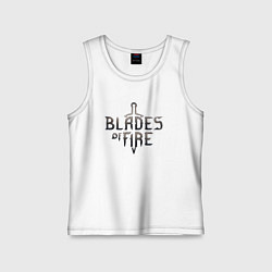 Майка детская хлопок Blades of fire logo, цвет: белый