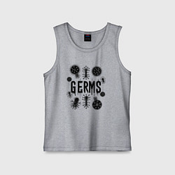Майка детская хлопок Микробы вирусы и бактерии, цвет: меланж