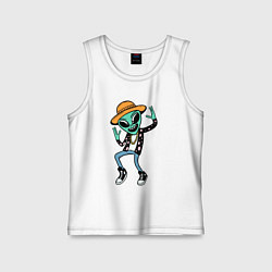 Майка детская хлопок Инопланетянин танцует, цвет: белый
