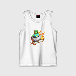 Майка детская хлопок Зомби в вагончике, цвет: белый