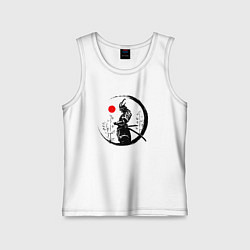 Майка детская хлопок Самурай и солнце, цвет: белый