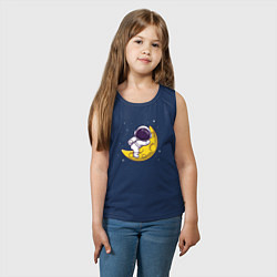 Майка детская хлопок Лунные объятия, цвет: тёмно-синий — фото 2