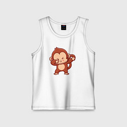 Майка детская хлопок Dabbing monkey, цвет: белый