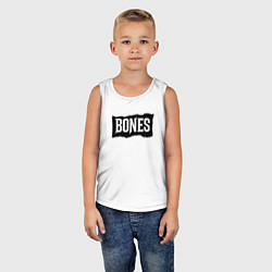 Майка детская хлопок Bones лого, цвет: белый — фото 2