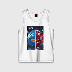 Майка детская хлопок Смайлик твоего настроения, цвет: белый