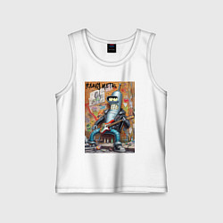 Майка детская хлопок Гитарист Бендер - тяжёлый рок, цвет: белый