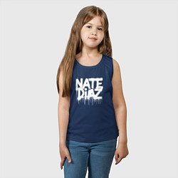 Майка детская хлопок Граффити логотип Нейт Диас, цвет: тёмно-синий — фото 2