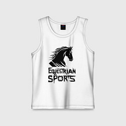 Майка детская хлопок Конный спорт граффити, цвет: белый