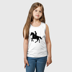 Майка детская хлопок Спортивный всадник на коне, цвет: белый — фото 2