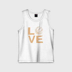 Майка детская хлопок Любовь к баскетболу, цвет: белый