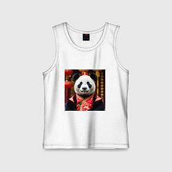 Майка детская хлопок Императорская панда, цвет: белый