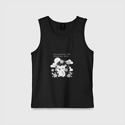 Майка детская хлопок Ёжик считает ромашки, цвет: черный