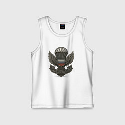 Майка детская хлопок Часть и отвага, цвет: белый