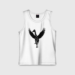 Майка детская хлопок Жираф с крыльями, цвет: белый