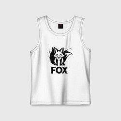 Майка детская хлопок Лисьи граффити, цвет: белый