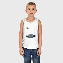 Майка детская хлопок Летающее такси ретрофутуризм стримлайн, цвет: белый — фото 2