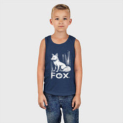 Майка детская хлопок Лисий стиль, цвет: тёмно-синий — фото 2