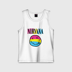 Майка детская хлопок Нирвана цветной, цвет: белый
