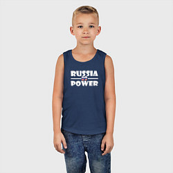 Майка детская хлопок Россия это сила, цвет: тёмно-синий — фото 2