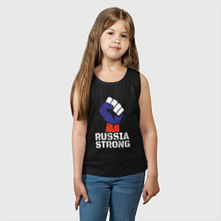 Майка детская хлопок Россия сильная, цвет: черный — фото 2