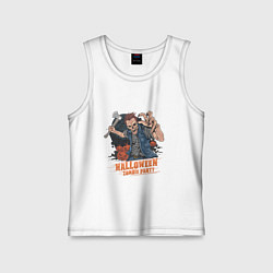 Майка детская хлопок Хэллоуин зомби пати, цвет: белый