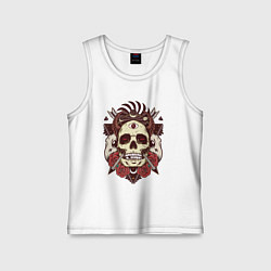 Майка детская хлопок Череп, цвет: белый