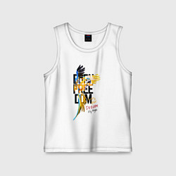 Майка детская хлопок Свободный попугай, цвет: белый