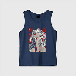 Майка детская хлопок Клинок, рассекающий демонов Даки, цвет: тёмно-синий