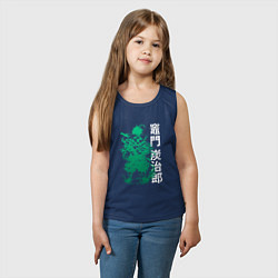 Майка детская хлопок Клинок рассекающий демонов - зеленый, цвет: тёмно-синий — фото 2