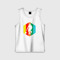 Майка детская хлопок Цвет баскетбола, цвет: белый