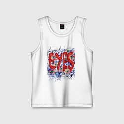 Майка детская хлопок Eyes halloween, цвет: белый