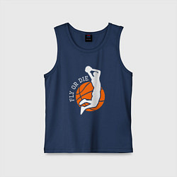 Майка детская хлопок Лети или умри, цвет: тёмно-синий