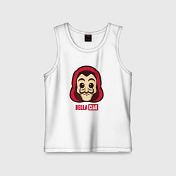 Майка детская хлопок Bella ciao man, цвет: белый