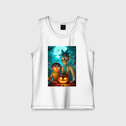 Детская майка Rick and Morty with pumpkin - halloween night