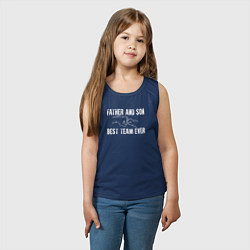 Майка детская хлопок Отец и сын лучшая команда в мире, цвет: тёмно-синий — фото 2