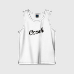 Майка детская хлопок Футбольный тренер, цвет: белый