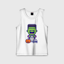 Майка детская хлопок Забавный Франкенштейн, цвет: белый