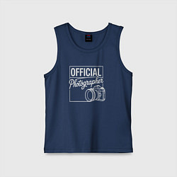 Майка детская хлопок Официальный фотограф, цвет: тёмно-синий