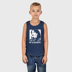 Майка детская хлопок Bjork, цвет: тёмно-синий — фото 2
