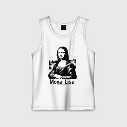 Майка детская хлопок Мона Лиза графическая интерпретация, цвет: белый