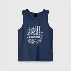 Майка детская хлопок Механизм эпохи пара, цвет: тёмно-синий