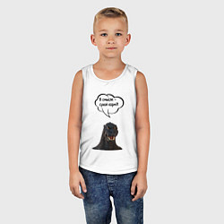 Майка детская хлопок Не люблю сухой корм кот кошка, цвет: белый — фото 2