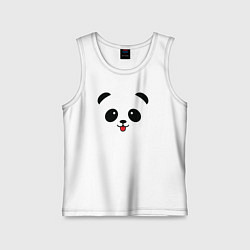 Майка детская хлопок Весёлая панда, цвет: белый