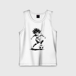 Майка детская хлопок Футбольная атака аниме, цвет: белый