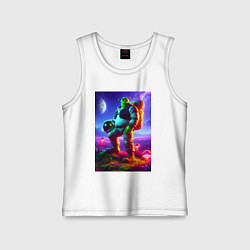 Майка детская хлопок Космонавт Шрек на похожей планете, цвет: белый