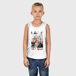 Майка детская хлопок Lady GaGa винтаж, цвет: белый — фото 2