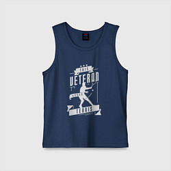 Майка детская хлопок Ветеран тенниса, цвет: тёмно-синий