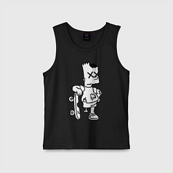 Майка детская хлопок Bart Simpsons Zombie, цвет: черный