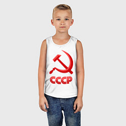 Майка детская хлопок СССР Логотип, цвет: белый — фото 2