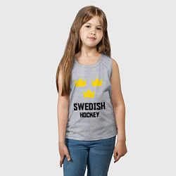 Майка детская хлопок Swedish Hockey, цвет: меланж — фото 2